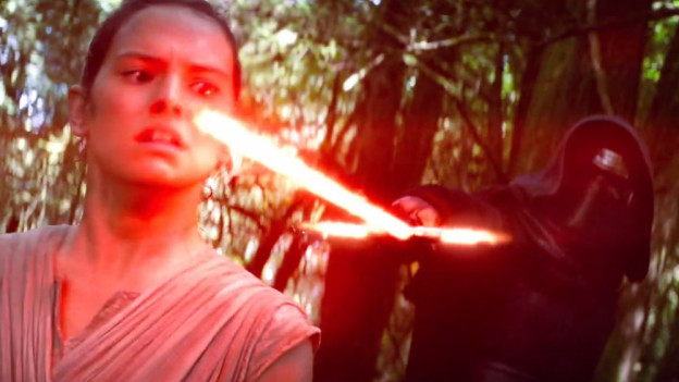 Daisy Ridley and Adam Driver in 'Star Wars The Force Awakens'